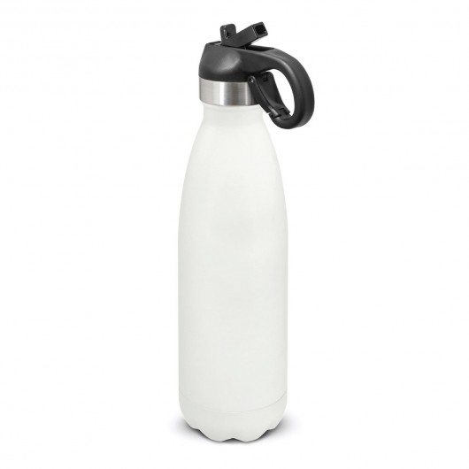 Flip Lid Powder Coated Vacuum Bottles white